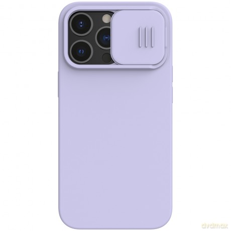 Nillkin CamShield Silky Silicone Case etui pokrowiec z osłoną na aparat do iPhone 13 Pro fioletowy