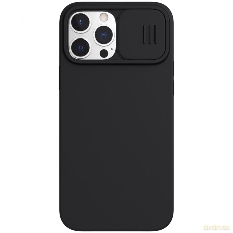 Nillkin CamShield Silky Silicone Case etui pokrowiec z osłoną na aparat do iPhone 13 Pro Max czarny