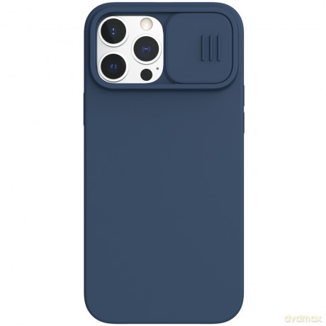 Nillkin CamShield Silky Silicone Case etui pokrowiec z osłoną na aparat do iPhone 13 Pro Max niebieski