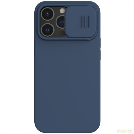 Nillkin CamShield Silky Silicone Case etui pokrowiec z osłoną na aparat do iPhone 13 Pro niebieski