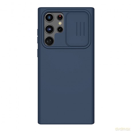 Nillkin CamShield Silky Silicone Case etui pokrowiec z osłoną na aparat do Samsung Galaxy S22 Ultra niebieski