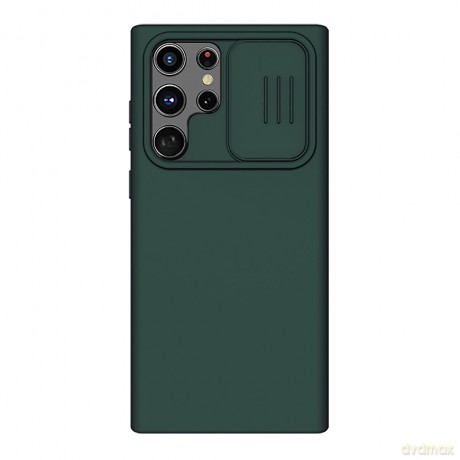 Nillkin CamShield Silky Silicone Case etui pokrowiec z osłoną na aparat do Samsung Galaxy S22 Ultra zielony