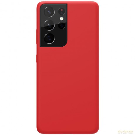 Nillkin Flex Pure Pro Case gumowe elastyczne silikonowe etui pokrowiec Samsung Galaxy S21 Ultra 5G czerwony