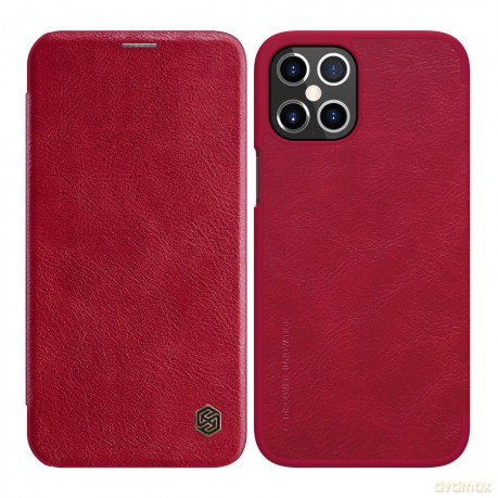 Nillkin Qin skórzana kabura etui iPhone 12 Pro Max czerwony