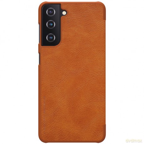 Nillkin Qin skórzana kabura etui Samsung Galaxy S21+ 5G (S21 Plus 5G) brązowy
