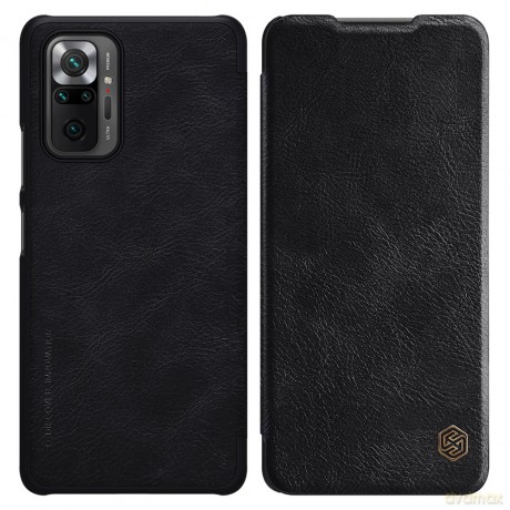 Nillkin Qin skórzana kabura etui Xiaomi Redmi Note 10 Pro czarny