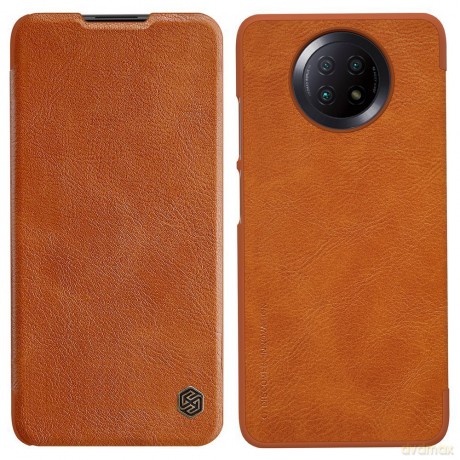Nillkin Qin skórzana kabura etui Xiaomi Redmi Note 9T 5G brązowy