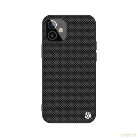 Nillkin Textured Case wytrzymałe wzmocnione etui z żelową ramką i nylonem na tyle iPhone 12 mini czarny