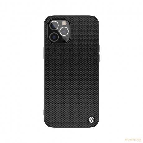 Nillkin Textured Case wytrzymałe wzmocnione etui z żelową ramką i nylonem na tyle iPhone 12 Pro Max czarny