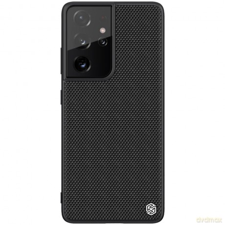 Nillkin Textured Case wytrzymałe wzmocnione etui z żelową ramką i nylonem na tyle Samsung Galaxy S21 Ultra 5G czarny