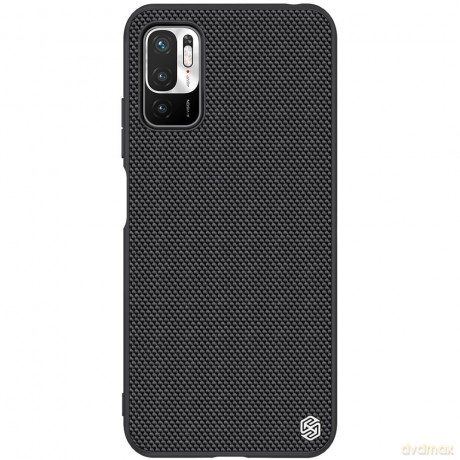 Nillkin Textured Case wytrzymałe wzmocnione etui z żelową ramką i nylonem na tyle Xiaomi Redmi Note 10 5G czarny