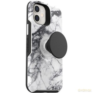 OtterBox Symmetry POP - obudowa ochronna z PopSockets do iPhone 12 mini (white marble)
