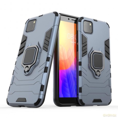 Ring Armor pancerne hybrydowe etui pokrowiec + magnetyczny uchwyt Huawei Y5p niebieski