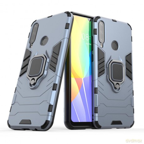 Ring Armor pancerne hybrydowe etui pokrowiec + magnetyczny uchwyt Huawei Y6p niebieski