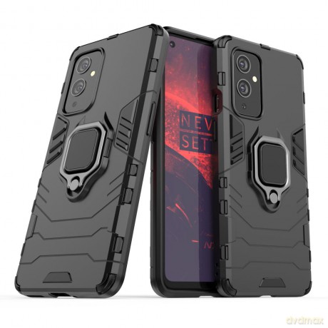 Ring Armor pancerne hybrydowe etui pokrowiec + magnetyczny uchwyt OnePlus 9 czarny