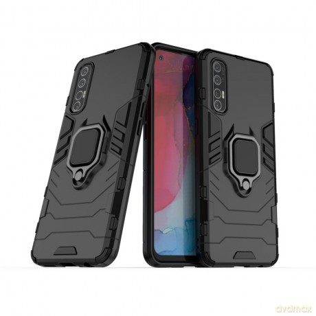 Ring Armor pancerne hybrydowe etui pokrowiec + magnetyczny uchwyt Oppo Reno3 Pro czarny