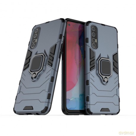 Ring Armor pancerne hybrydowe etui pokrowiec + magnetyczny uchwyt Oppo Reno3 Pro niebieski