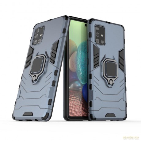 Ring Armor pancerne hybrydowe etui pokrowiec + magnetyczny uchwyt Samsung Galaxy A71 5G niebieski