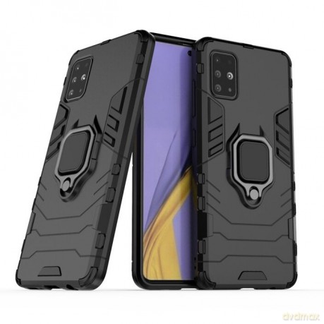 Ring Armor pancerne hybrydowe etui pokrowiec + magnetyczny uchwyt Samsung Galaxy A71 czarny