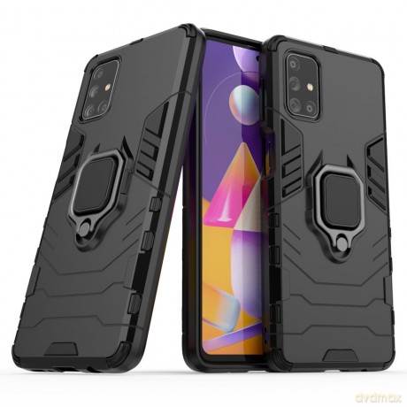 Ring Armor pancerne hybrydowe etui pokrowiec + magnetyczny uchwyt Samsung Galaxy M31s czarny