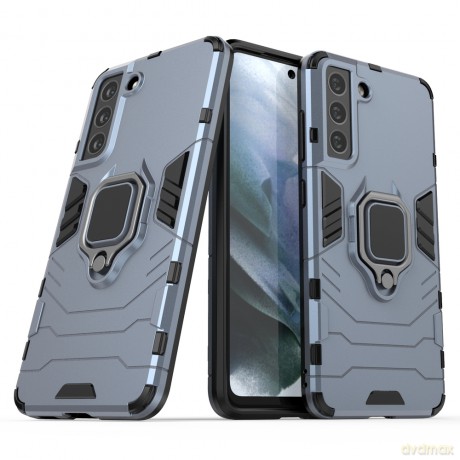 Ring Armor pancerne hybrydowe etui pokrowiec + magnetyczny uchwyt Samsung Galaxy S21 FE niebieski
