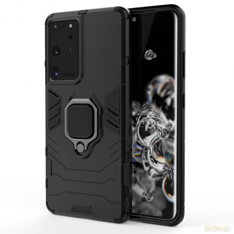 Ring Armor pancerne hybrydowe etui pokrowiec + magnetyczny uchwyt Samsung Galaxy S21 Ultra 5G czarny
