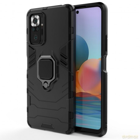 Ring Armor pancerne hybrydowe etui pokrowiec + magnetyczny uchwyt Xiaomi Redmi Note 10 Pro czarny