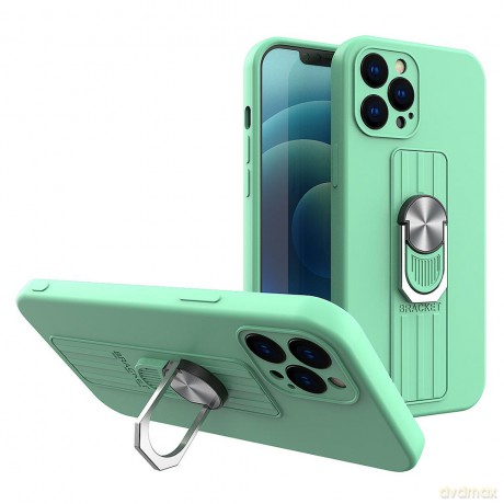 Ring Case silikonowe etui z uchwytem na palec i podstawką do iPhone 12 mini miętowy