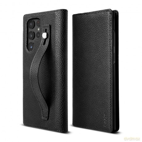 Ringke Folio Signature skórzane etui z klapką do Samsung Galaxy S22 Ultra czarny (FSE117R261)