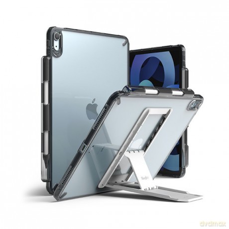 Ringke Fusion Combo Outstanding sztywne etui z żelową ramką do iPad Air 2020 + samoprzylepna podstawka szary (FC485R39)
