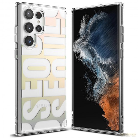 Ringke Fusion Design pancerne etui pokrowiec z żelową ramką Samsung Galaxy S22 Ultra przezroczysty (Seoul) (F594R89)