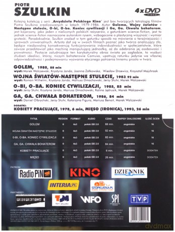 Piotr Szulkin: Golem / Wojna światów: następne stulecie / O-bi, O-ba. Koniec cywilizacji / Ga Ga. Chwała bohaterom BOX [4DVD]