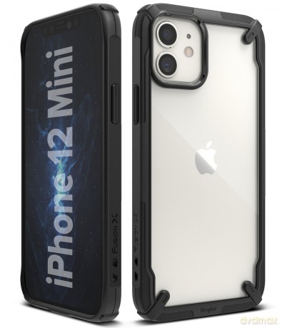 Ringke Fusion X etui pancerny pokrowiec z ramką iPhone 12 mini czarny (FUAP0023)