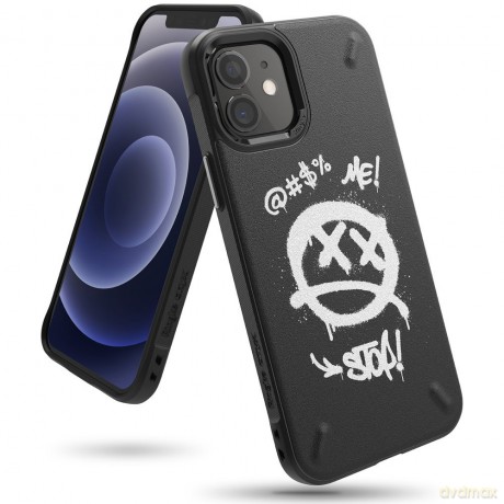Ringke Onyx Design wytrzymałe etui pokrowiec iPhone 12 mini czarny (Graffiti) (OXAP0030)