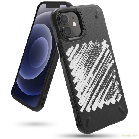 Ringke Onyx Design wytrzymałe etui pokrowiec iPhone 12 mini czarny (Paint) (OXAP0028)