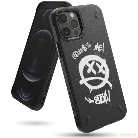 Ringke Onyx Design wytrzymałe etui pokrowiec iPhone 12 Pro Max czarny (Graffiti) (OXAP0048)