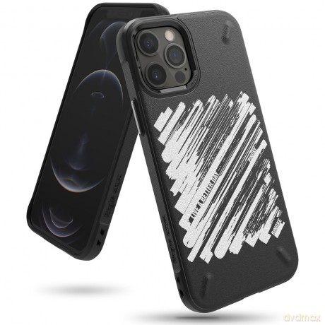 Ringke Onyx Design wytrzymałe etui pokrowiec iPhone 12 Pro Max czarny (Paint) (OXAP0046)