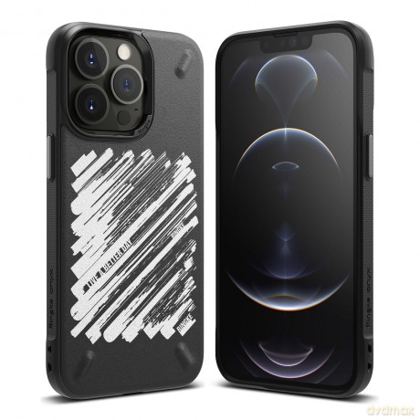Ringke Onyx Design wytrzymałe etui pokrowiec iPhone 13 Pro Max czarny (Paint) (OD556E229)