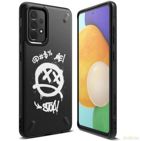 Ringke Onyx Design wytrzymałe etui pokrowiec Samsung Galaxy A72 4G czarny (Graffiti) (OXSG0048)
