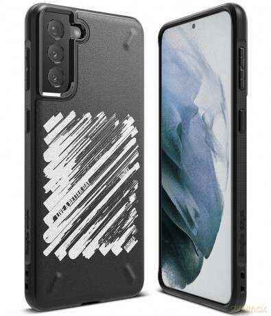Ringke Onyx Design wytrzymałe etui pokrowiec Samsung Galaxy S21 5G czarny (Paint) (OXAP0051)