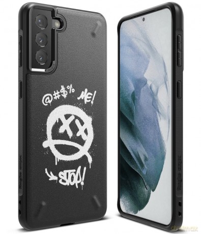 Ringke Onyx Design wytrzymałe etui pokrowiec Samsung Galaxy S21+ 5G (S21 Plus 5G) czarny (Graffiti) (OXAP0055)