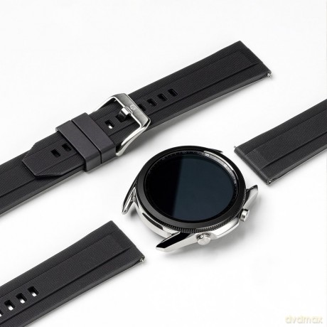 Ringke Rubber One silikonowa bransoleta opaska pasek do zegarka smartwatch Samsung Galaxy Watch 3 41 mm czarny (COM-B-20-10)