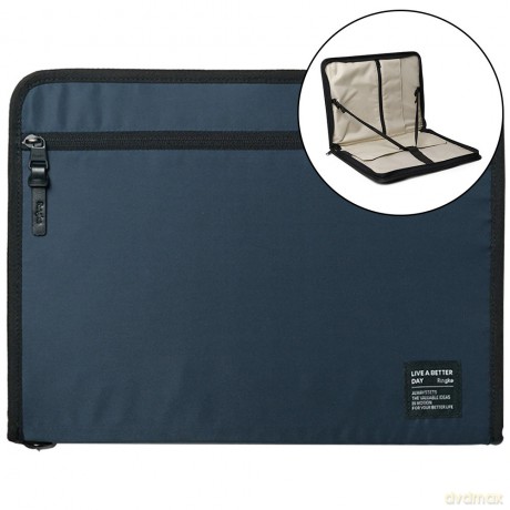 Ringke Smart Zip Pouch uniwersalne etui na laptopa tablet (do 13'') podstawka torba organizer granatowy