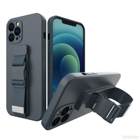Rope case żelowe etui ze smyczą łańcuszkiem torebka smycz Xiaomi Redmi 9C granatowy