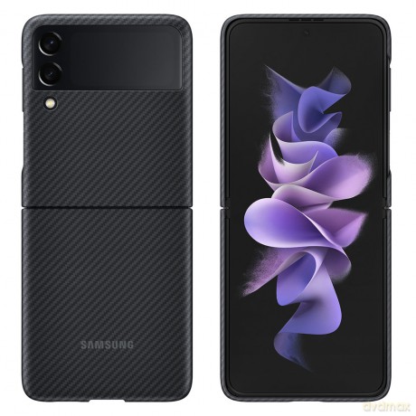 Samsung Aramid Cover etui pokrowiec do Samsung Galaxy Z Flip 3 obudowa carbon czarny (EF-XF711SBEGWW)