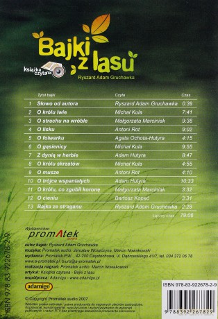 Bajki Z Lasu Książka Czytana - Ryszard Adam Gruchawka [AUDIOBOOK] [CD]