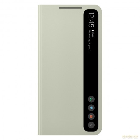 Samsung Smart Clear View Cover futerał antybakteryjne etui z inteligentną klapką Samsung Galaxy S21 FE oliwkowy (EF-ZG990CME)