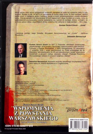 Wspomnienia Z Powstania Warszawskiego (twarda) - Gustaw Gerard Gracki [AUDIOBOOK] [CD-MP3]