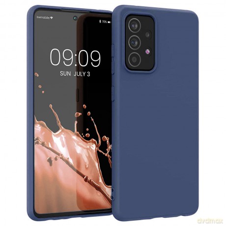 Silicone Case elastyczne silikonowe etui pokrowiec Samsung Galaxy A03s niebieski