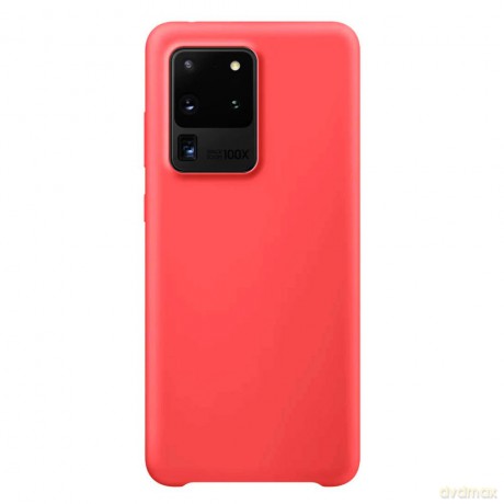 Silicone Case elastyczne silikonowe etui pokrowiec Samsung Galaxy S20 Ultra czerwony